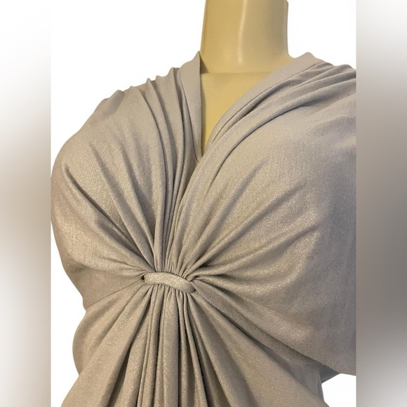 Ann Taylor Cream Ruched Blouse with Tie Front - Picture 2 of 4